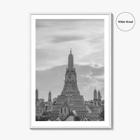 Bangkok Black and White Fine Art Photo Print, Wat Arun Temple Poster, Thailand Poster