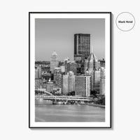 Pittsburgh Skyline Black and White Fine Art Photo Print, Pennsylvania Wall Decor Poster, USA