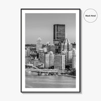 Pittsburgh Skyline Black and White Fine Art Photo Print, Pennsylvania Wall Decor Poster, USA