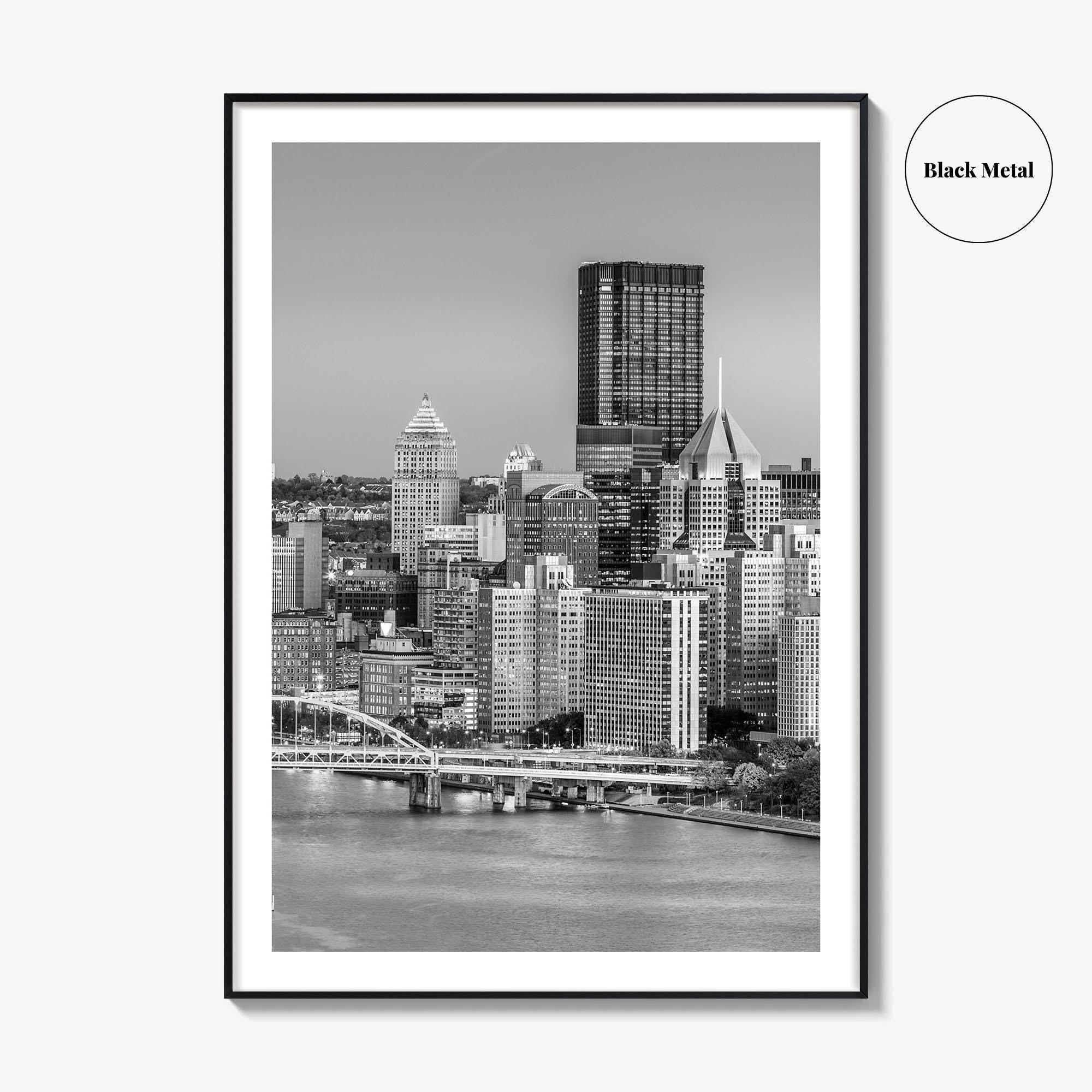 Pittsburgh Skyline Black and White Fine Art Photo Print, Pennsylvania Wall Decor Poster, USA