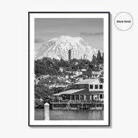 Tacoma Black and White Fine Art Photo Print, Mount Rainier, Washington State Poster
