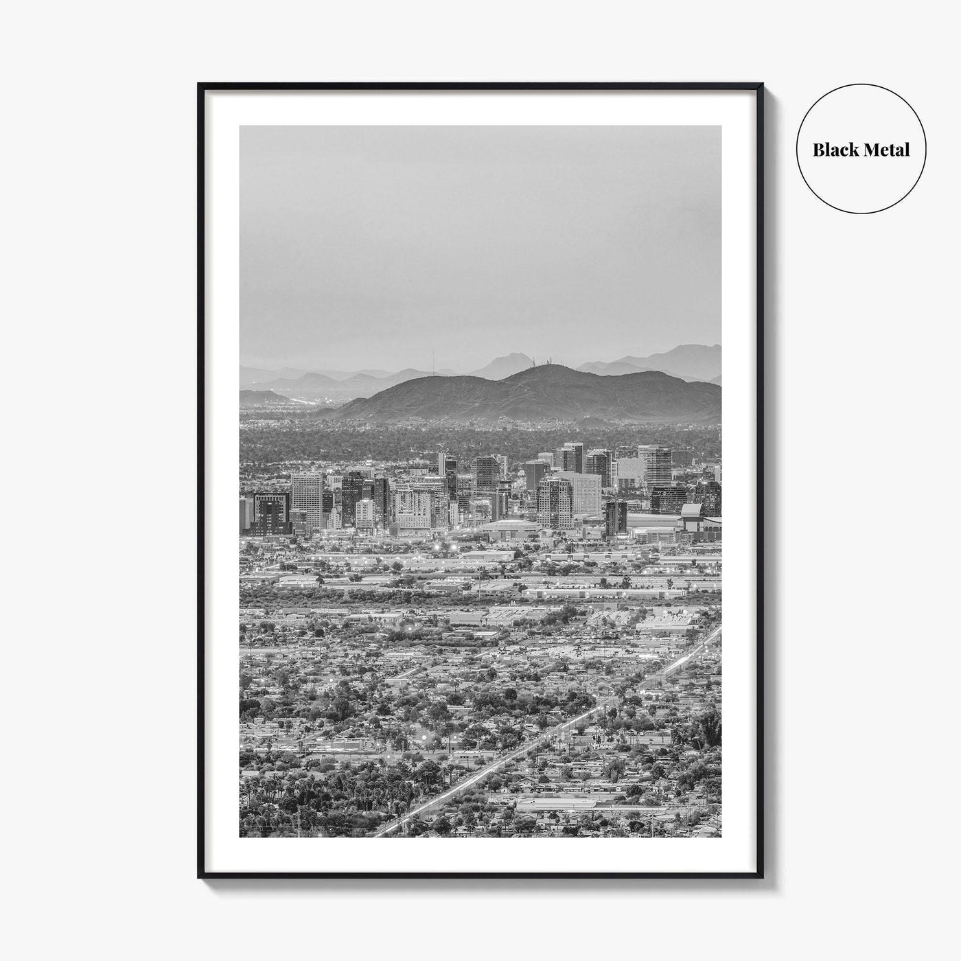 Phoenix Black and White Fine Art Photo Print, Arizona USA, Wall Decor Poster