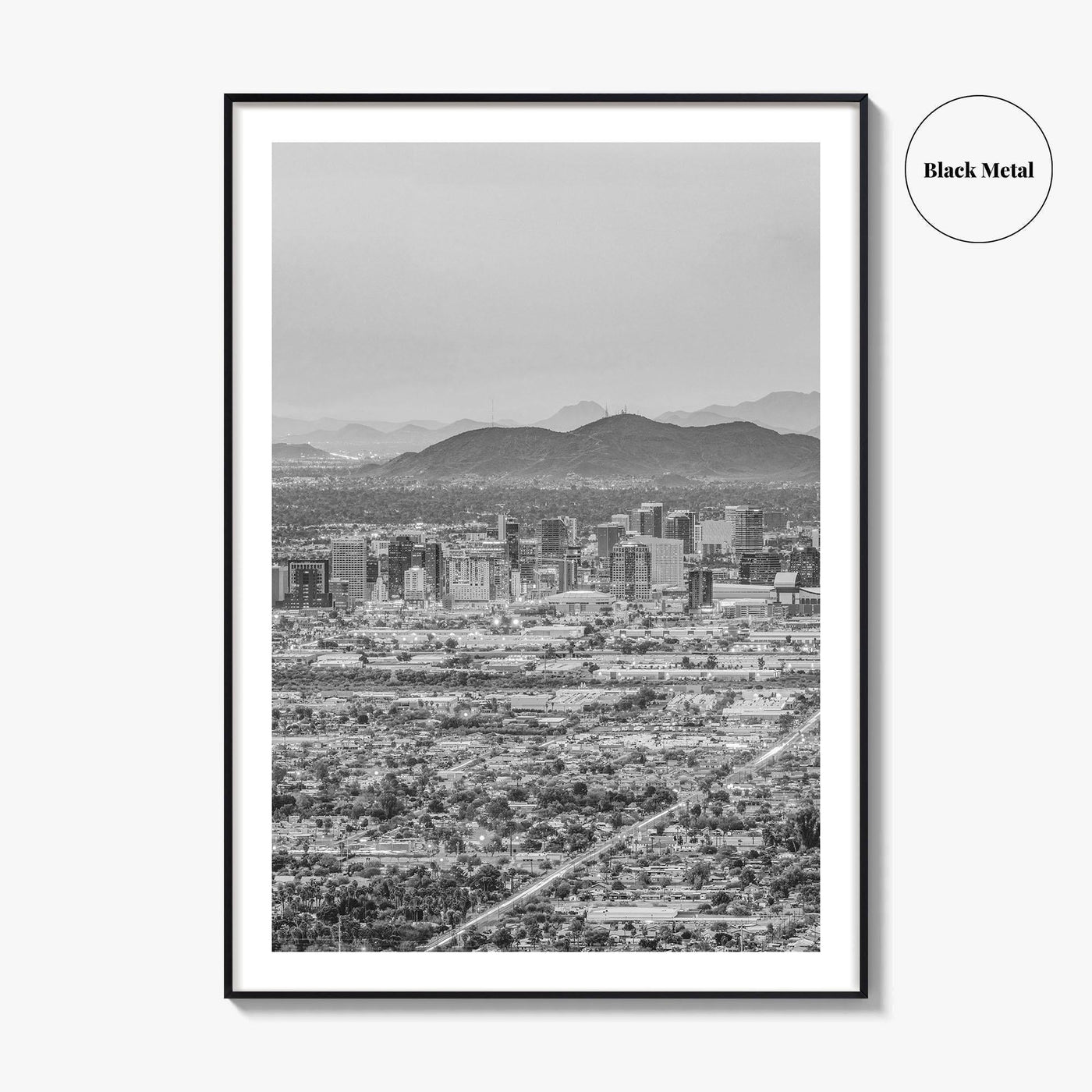 Phoenix Black and White Fine Art Photo Print, Arizona USA, Wall Decor Poster
