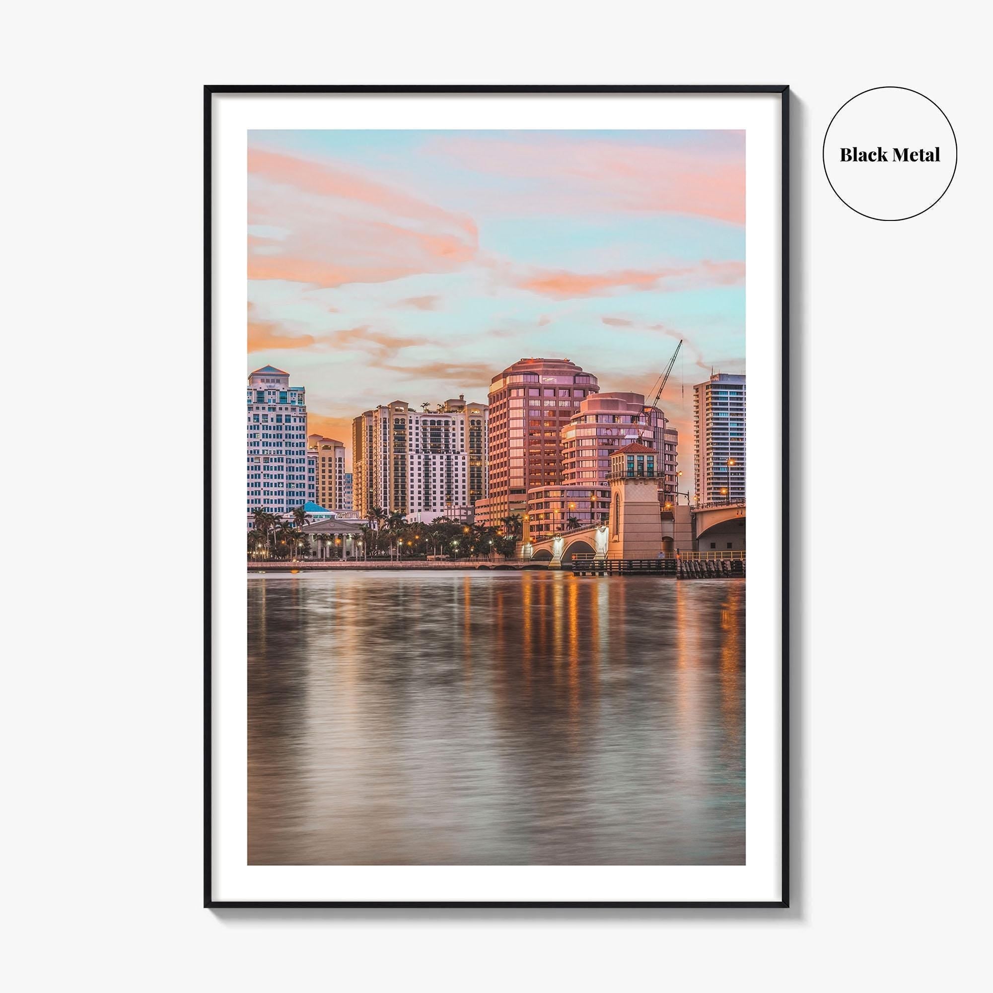 West Palm Beach Skyline Fine Art Photo Print, Downtown, Florida, USA, Poster