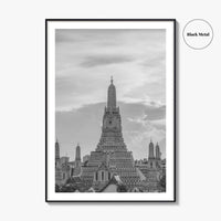 Bangkok Black and White Fine Art Photo Print, Wat Arun Temple Poster, Thailand Poster
