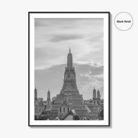 Bangkok Black and White Fine Art Photo Print, Wat Arun Temple Poster, Thailand Poster