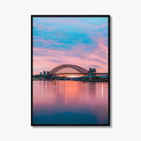 Sydney Blue and Purple Fine Art Photo Print, Harbour Bridge Silhouette, Australia Poster