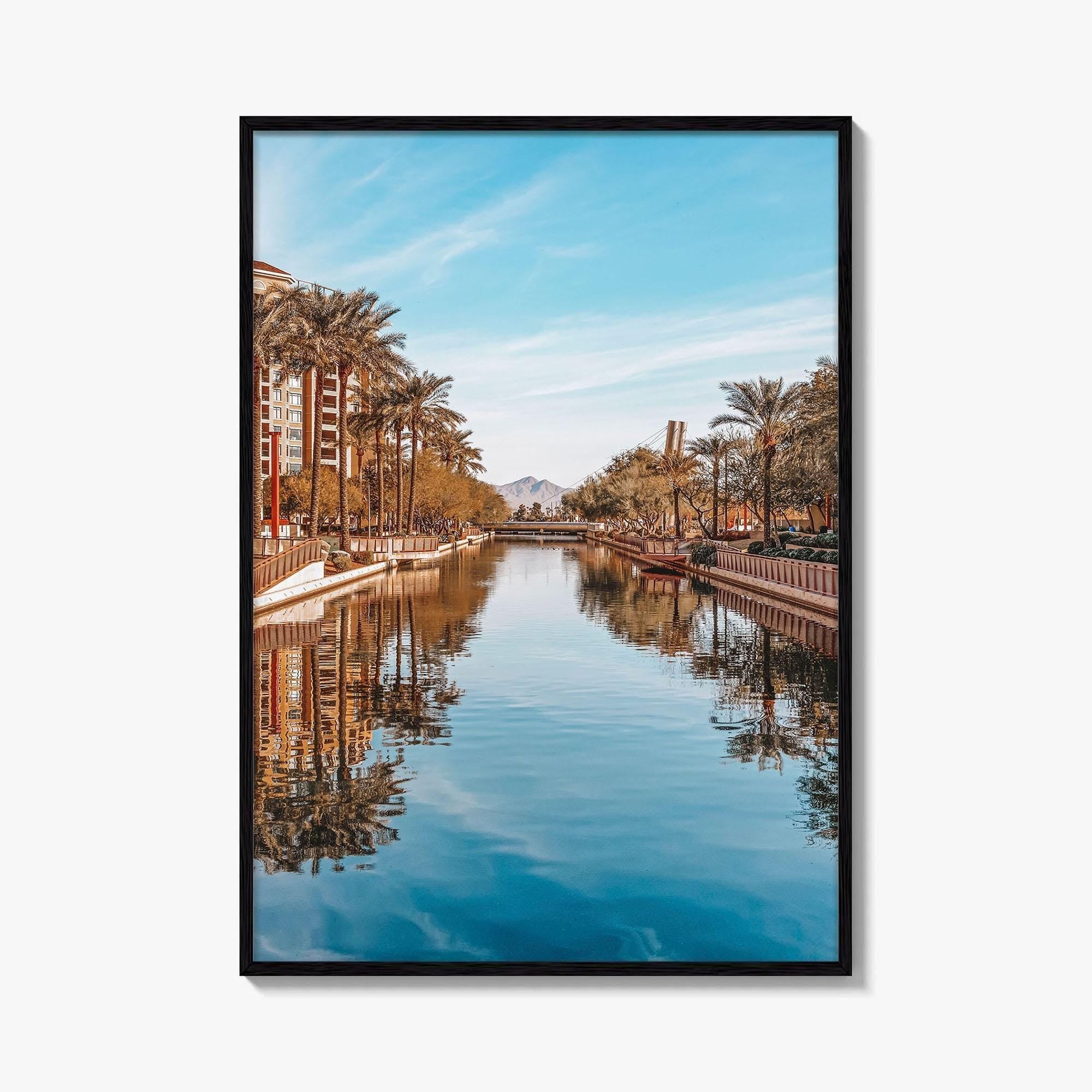 Scottsdale Fine Art Photo Print, Old Town Canal Waterfront, Arizona Wall Decor Poster, USA