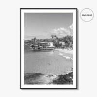 Kailua Kona Black and White Fine Art Photo Print, Magic Sands Beach, Hawaii Poster