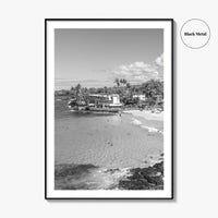 Kailua Kona Black and White Fine Art Photo Print, Magic Sands Beach, Hawaii Poster