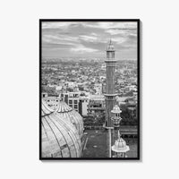 Delhi Black and White Fine Art Photo Print, Jama Masjid India Poster