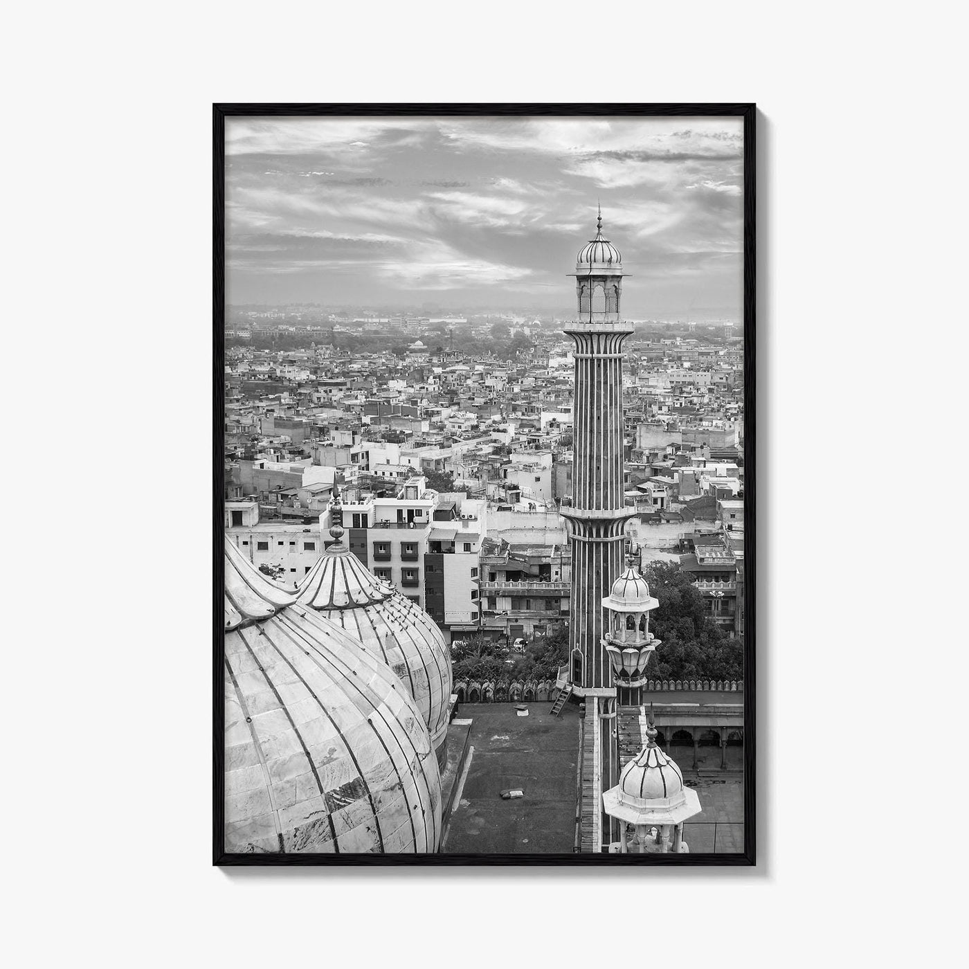 Delhi Black and White Fine Art Photo Print, Jama Masjid India Poster