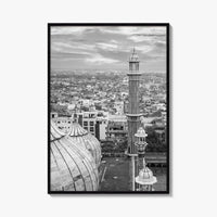 Delhi Black and White Fine Art Photo Print, Jama Masjid India Poster