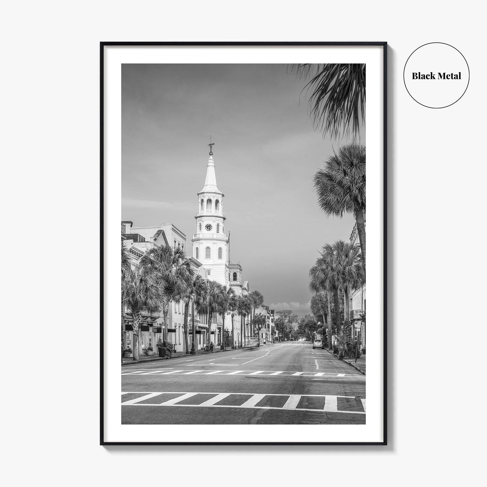 Charleston Black and White Fine Art Photo Print, SC Wall Poster, USA, French Quarter