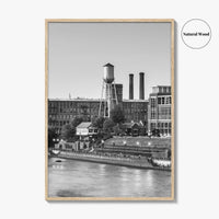 Columbus Georgia Skyline Black and White Fine Art Photo Print, Downtown Chattahoochee River Poster