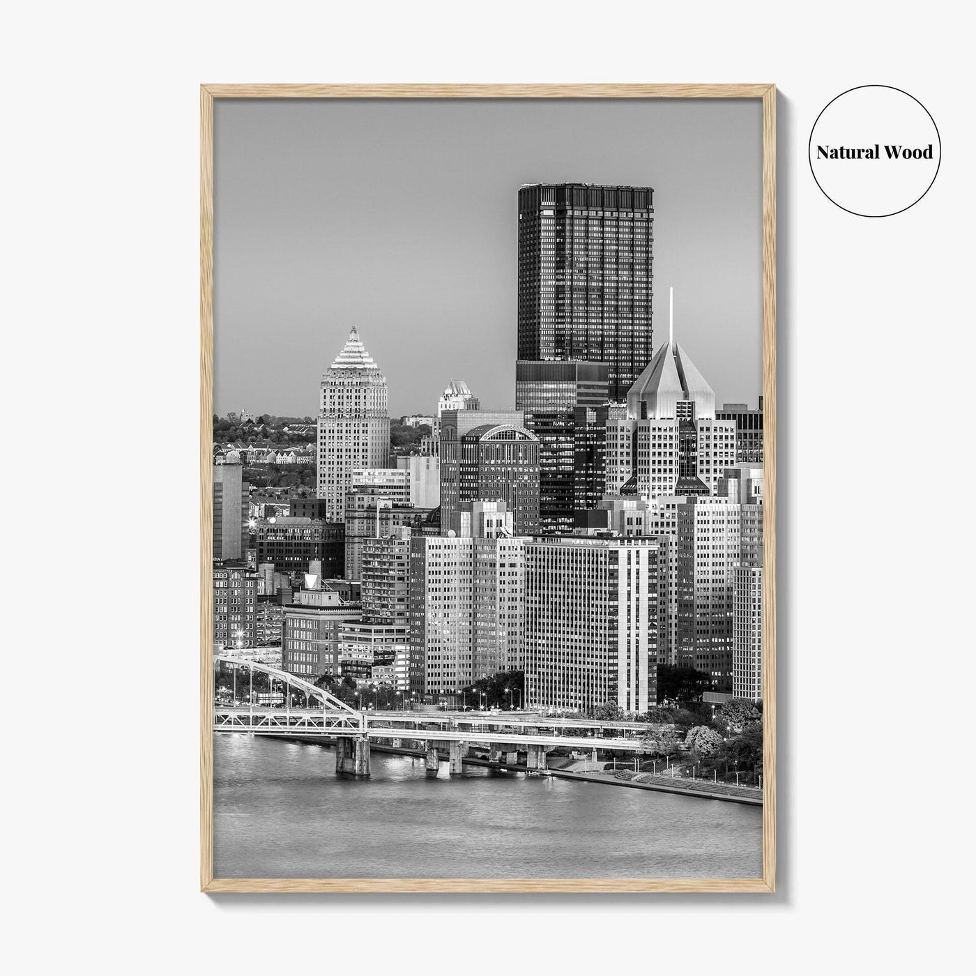 Pittsburgh Skyline Black and White Fine Art Photo Print, Pennsylvania Wall Decor Poster, USA