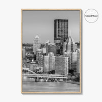 Pittsburgh Skyline Black and White Fine Art Photo Print, Pennsylvania Wall Decor Poster, USA