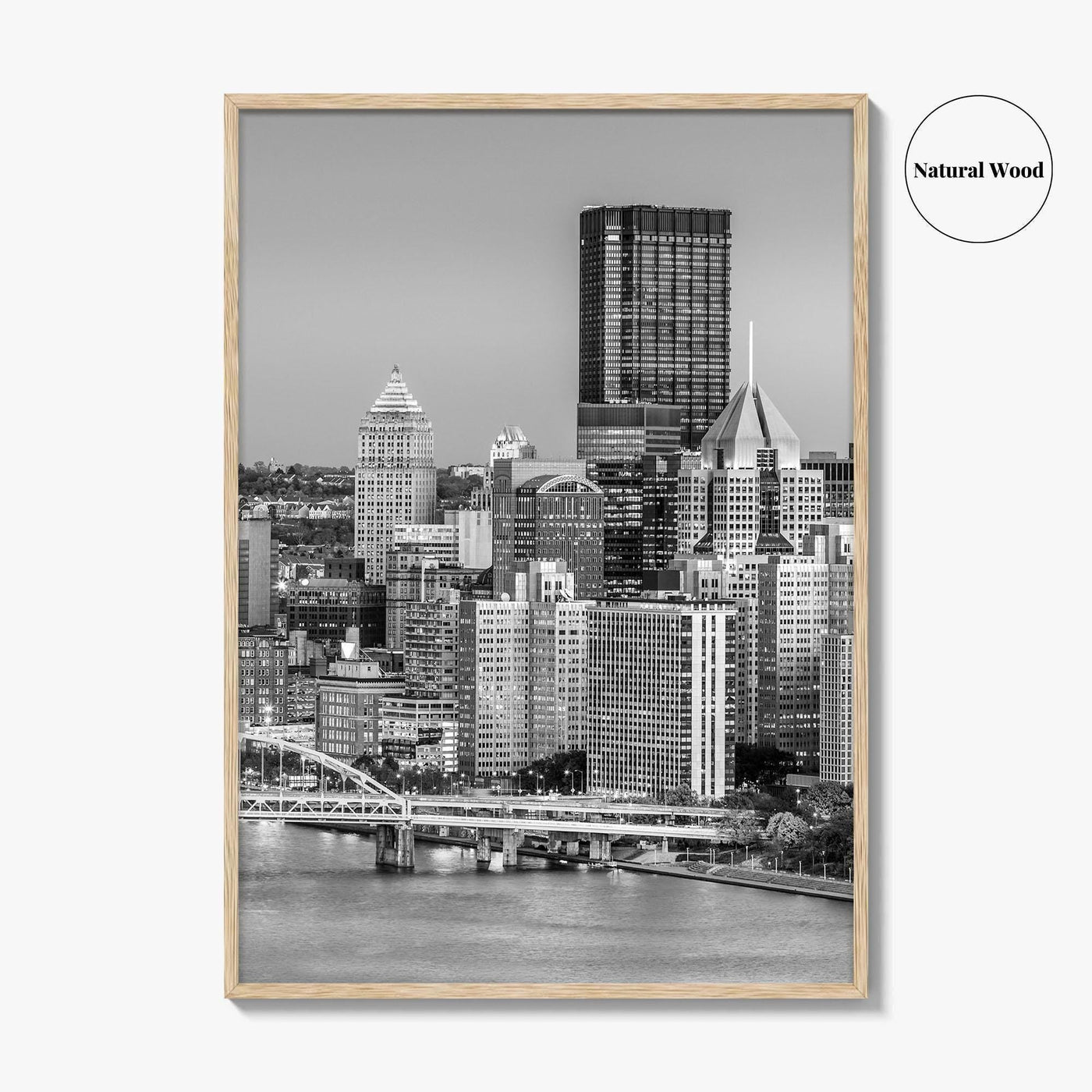 Pittsburgh Skyline Black and White Fine Art Photo Print, Pennsylvania Wall Decor Poster, USA