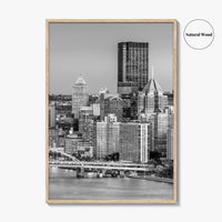 Pittsburgh Skyline Black and White Fine Art Photo Print, Pennsylvania Wall Decor Poster, USA