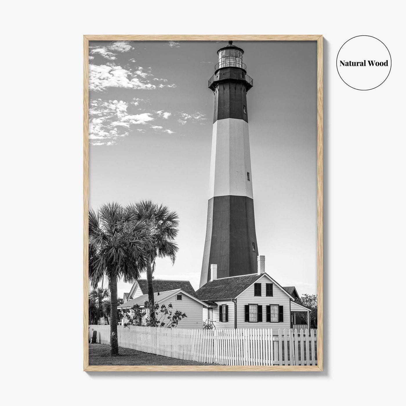 Tybee Island Black and White Fine Art Photo Print, Lighthouse, Georgia, USA Wall Poster
