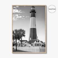 Tybee Island Black and White Fine Art Photo Print, Lighthouse, Georgia, USA Wall Poster