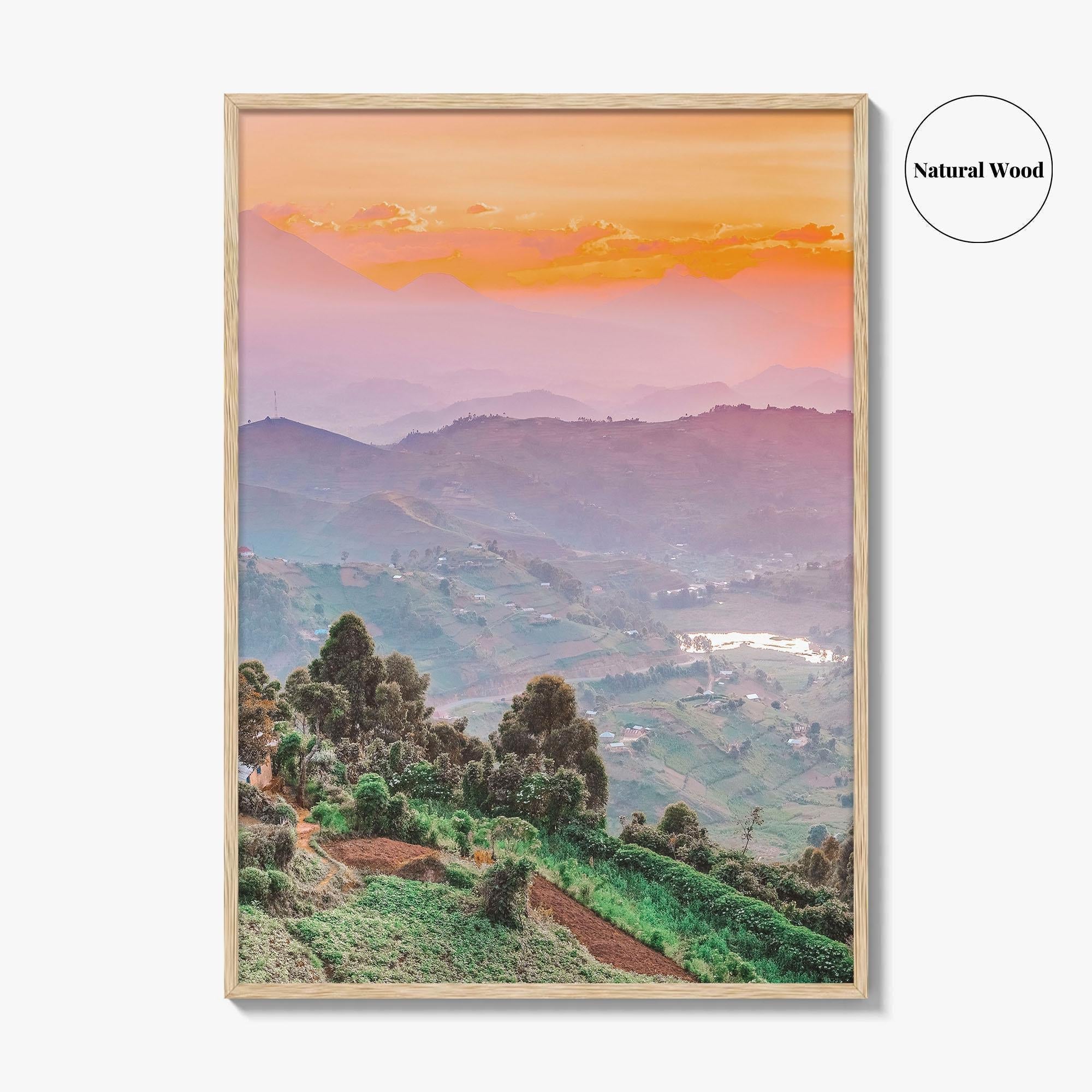 Kisoro Uganda Fine Art Photo Print, Virunga Mountains Landscape, East Africa Wall Poster
