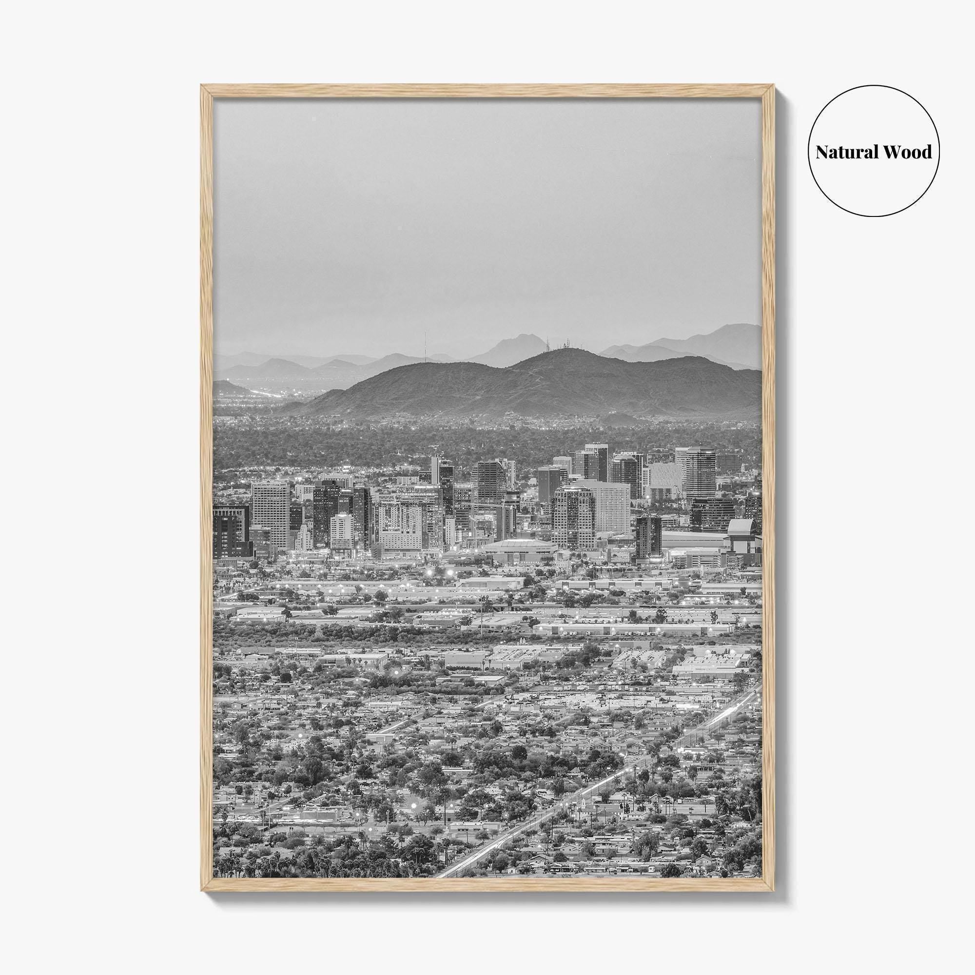 Phoenix Black and White Fine Art Photo Print, Arizona USA, Wall Decor Poster