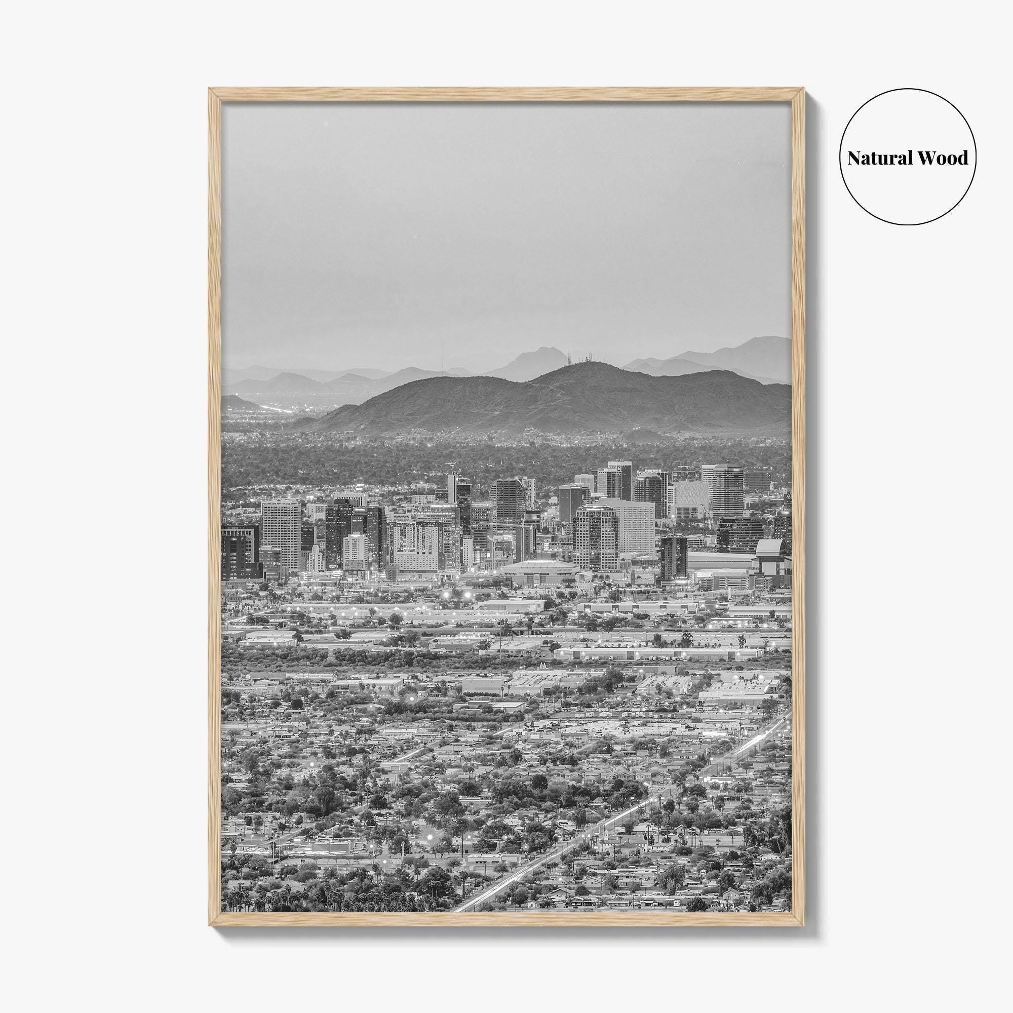 Phoenix Black and White Fine Art Photo Print, Arizona USA, Wall Decor Poster