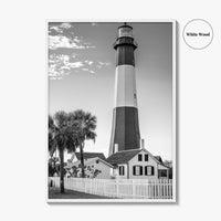 Tybee Island Black and White Fine Art Photo Print, Lighthouse, Georgia, USA Wall Poster