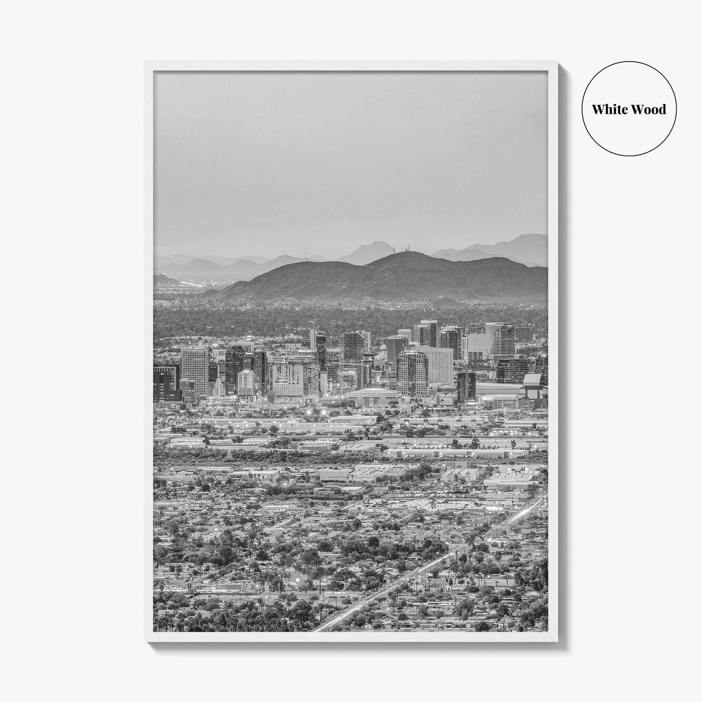 Phoenix Black and White Fine Art Photo Print, Arizona USA, Wall Decor Poster