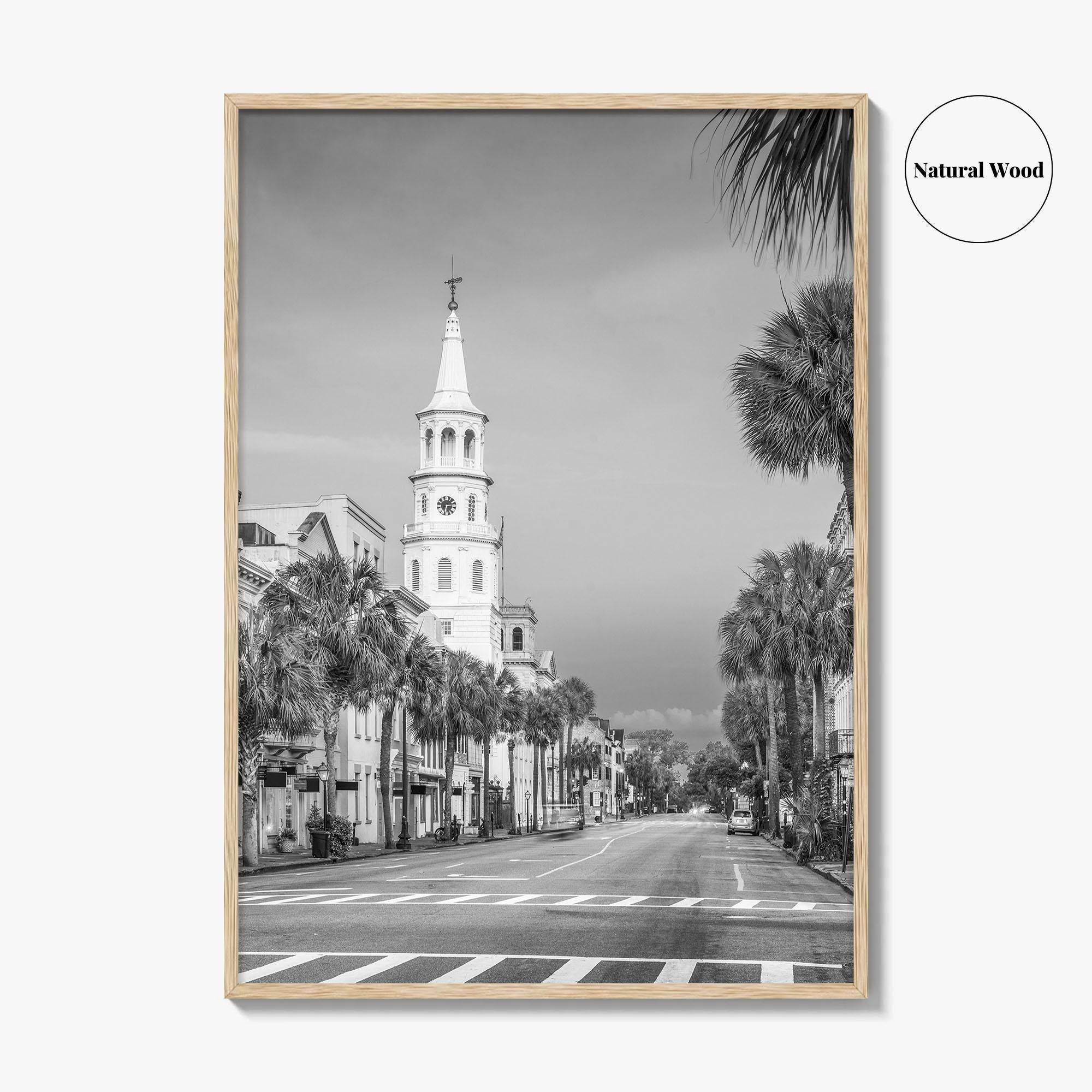 Charleston Black and White Fine Art Photo Print, SC Wall Poster, USA, French Quarter
