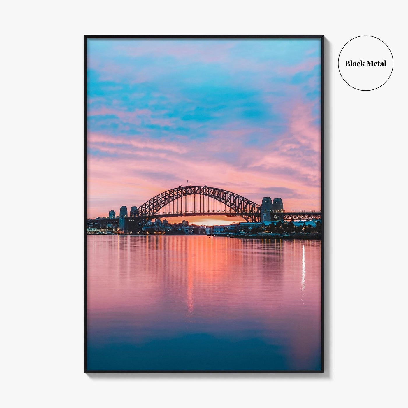 Sydney Blue and Purple Fine Art Photo Print, Harbour Bridge Silhouette, Australia Poster