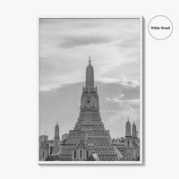 Bangkok Black and White Fine Art Photo Print, Wat Arun Temple Poster, Thailand Poster
