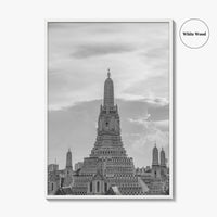 Bangkok Black and White Fine Art Photo Print, Wat Arun Temple Poster, Thailand Poster