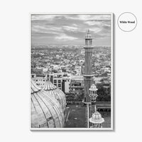 Delhi Black and White Fine Art Photo Print, Jama Masjid India Poster