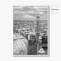 Delhi Black and White Fine Art Photo Print, Jama Masjid India Poster