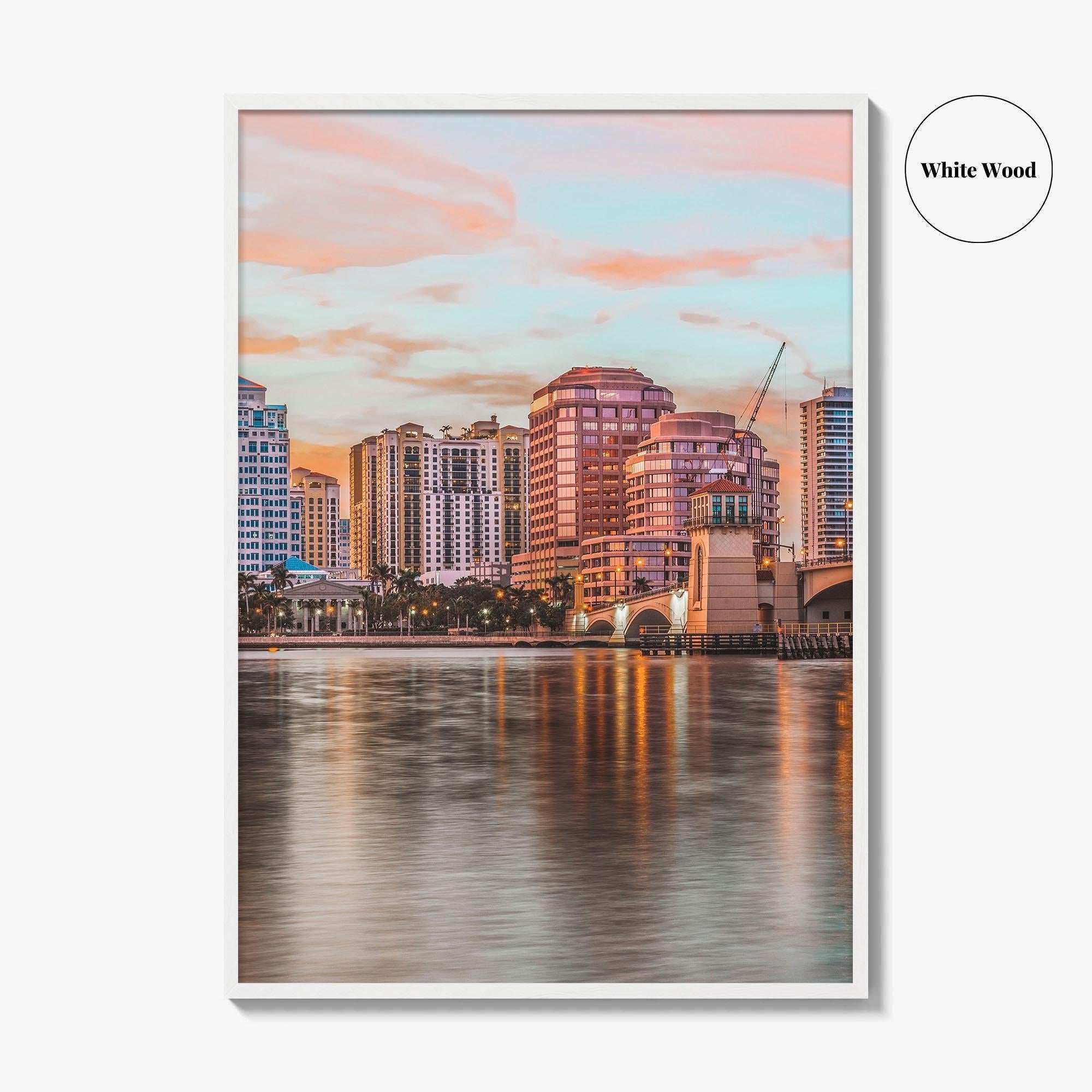 West Palm Beach Skyline Fine Art Photo Print, Downtown, Florida, USA, Poster