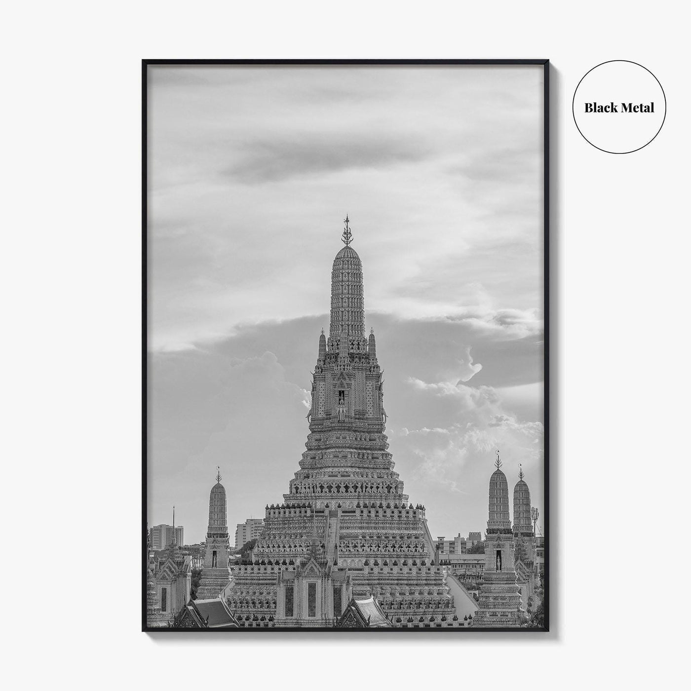 Bangkok Black and White Fine Art Photo Print, Wat Arun Temple Poster, Thailand Poster
