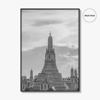 Bangkok Black and White Fine Art Photo Print, Wat Arun Temple Poster, Thailand Poster