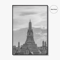 Bangkok Black and White Fine Art Photo Print, Wat Arun Temple Poster, Thailand Poster