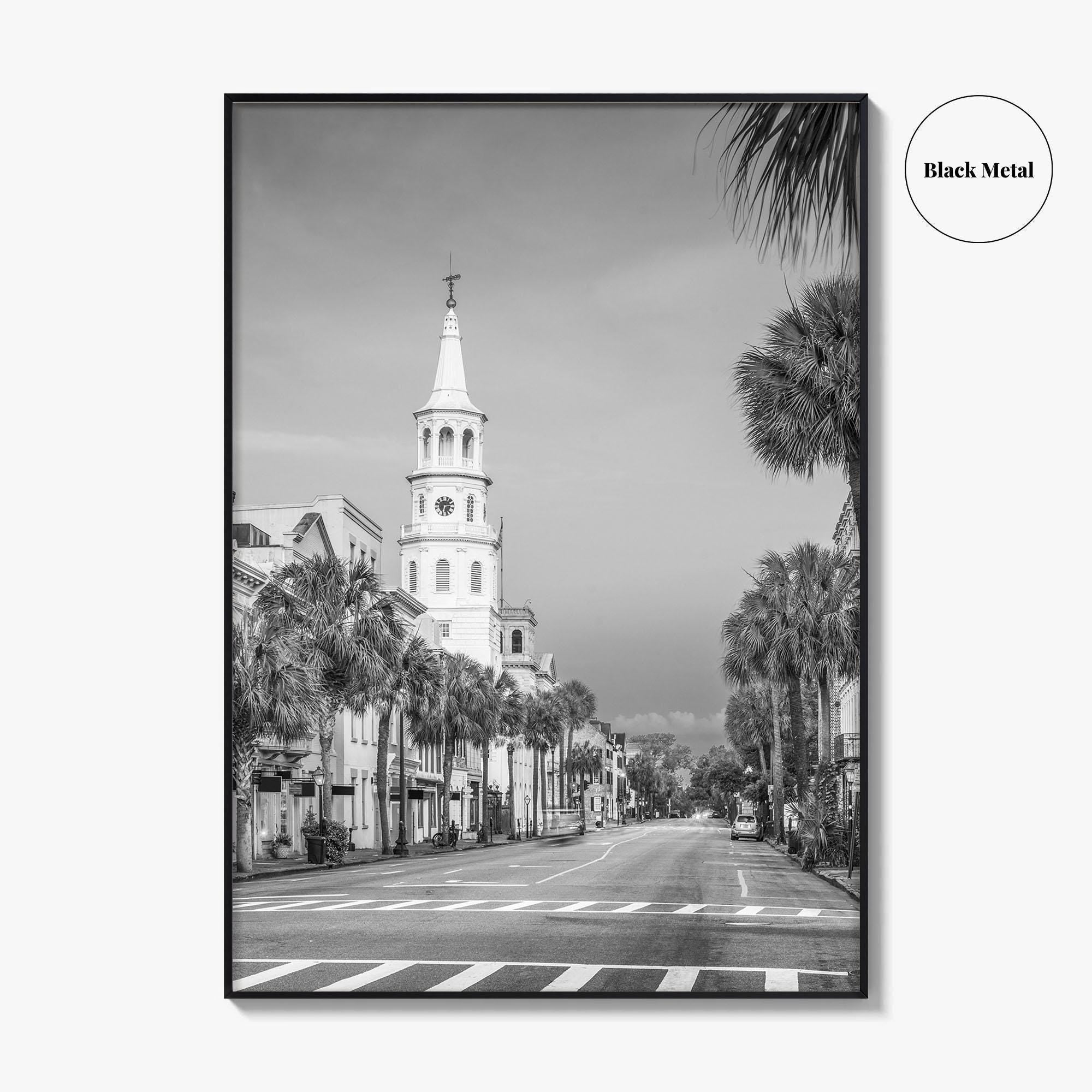 Charleston Black and White Fine Art Photo Print, SC Wall Poster, USA, French Quarter