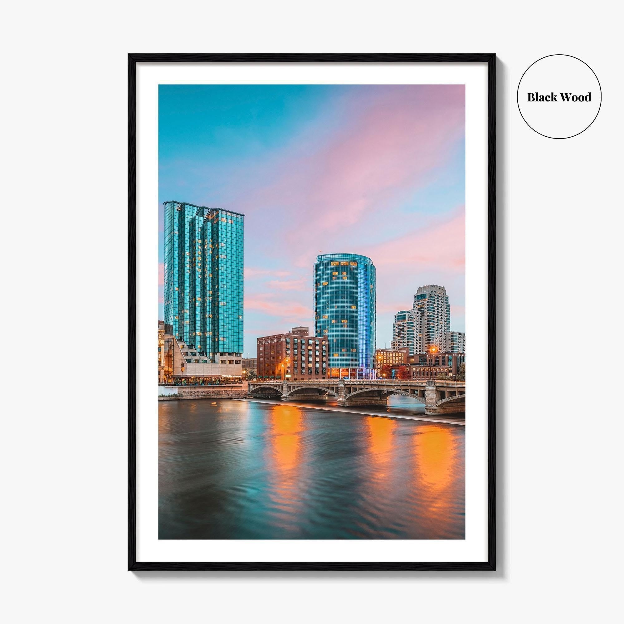 Grand Rapids Skyline Fine Art Photo Print, Michigan USA, Wall Decor Poster
