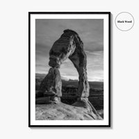 Delicate Arch Black and White Fine Art Photo Print, Arches National Park, Wall Poster