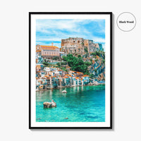 Calabria Fine Art Photo Print, Scilla Italy Wall Poster, Medieval Castle