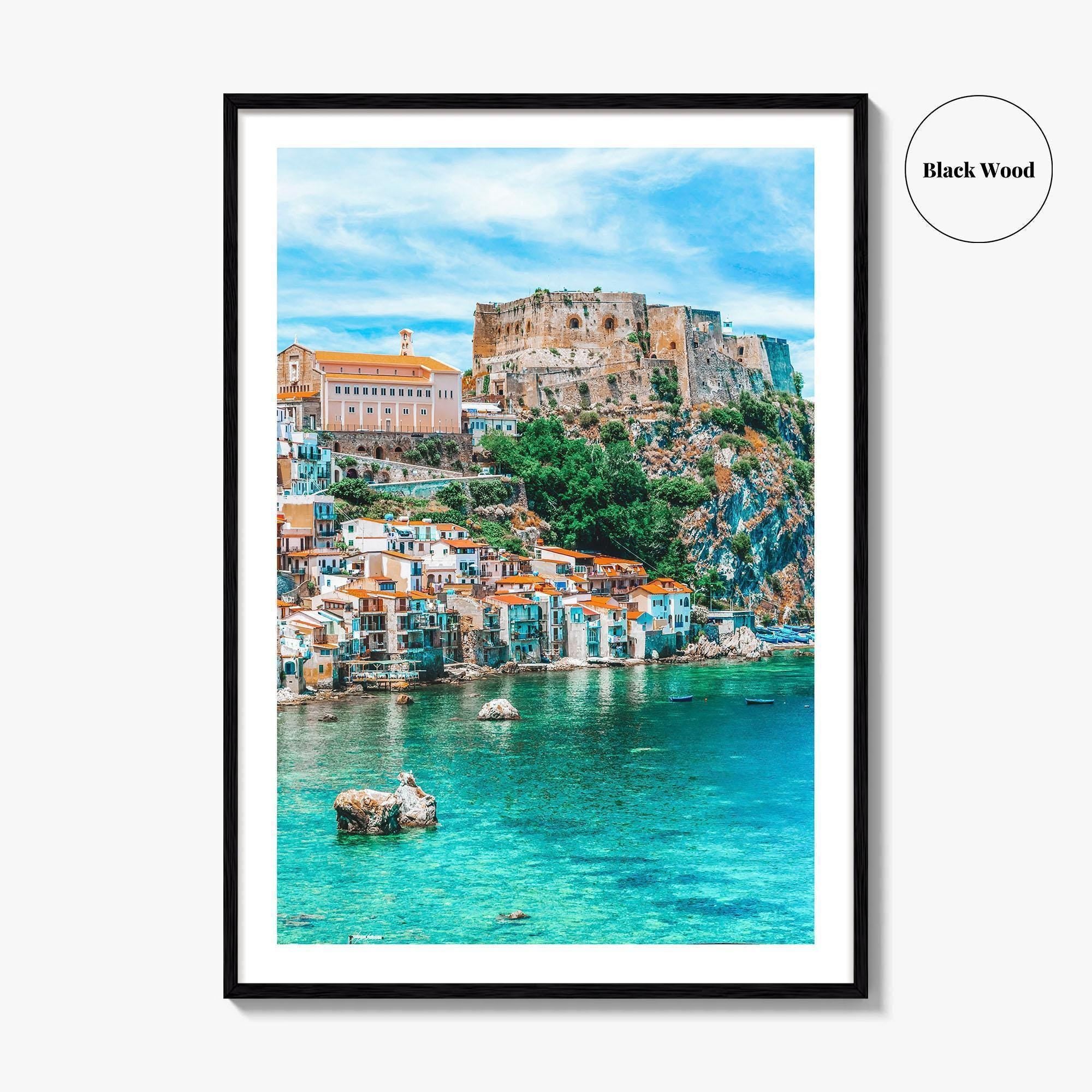 Calabria Fine Art Photo Print, Scilla Italy Wall Poster, Medieval Castle