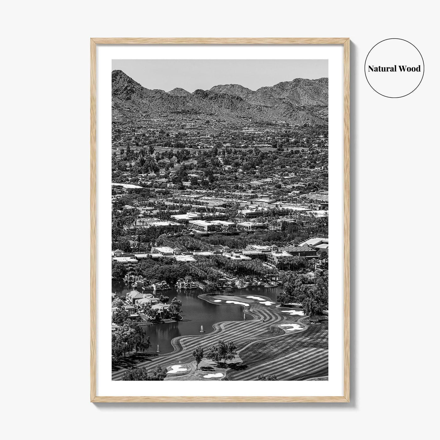 Scottsdale Black and White Fine Art Photo Print, Arizona Mummy Mountain Paradise Valley Poster