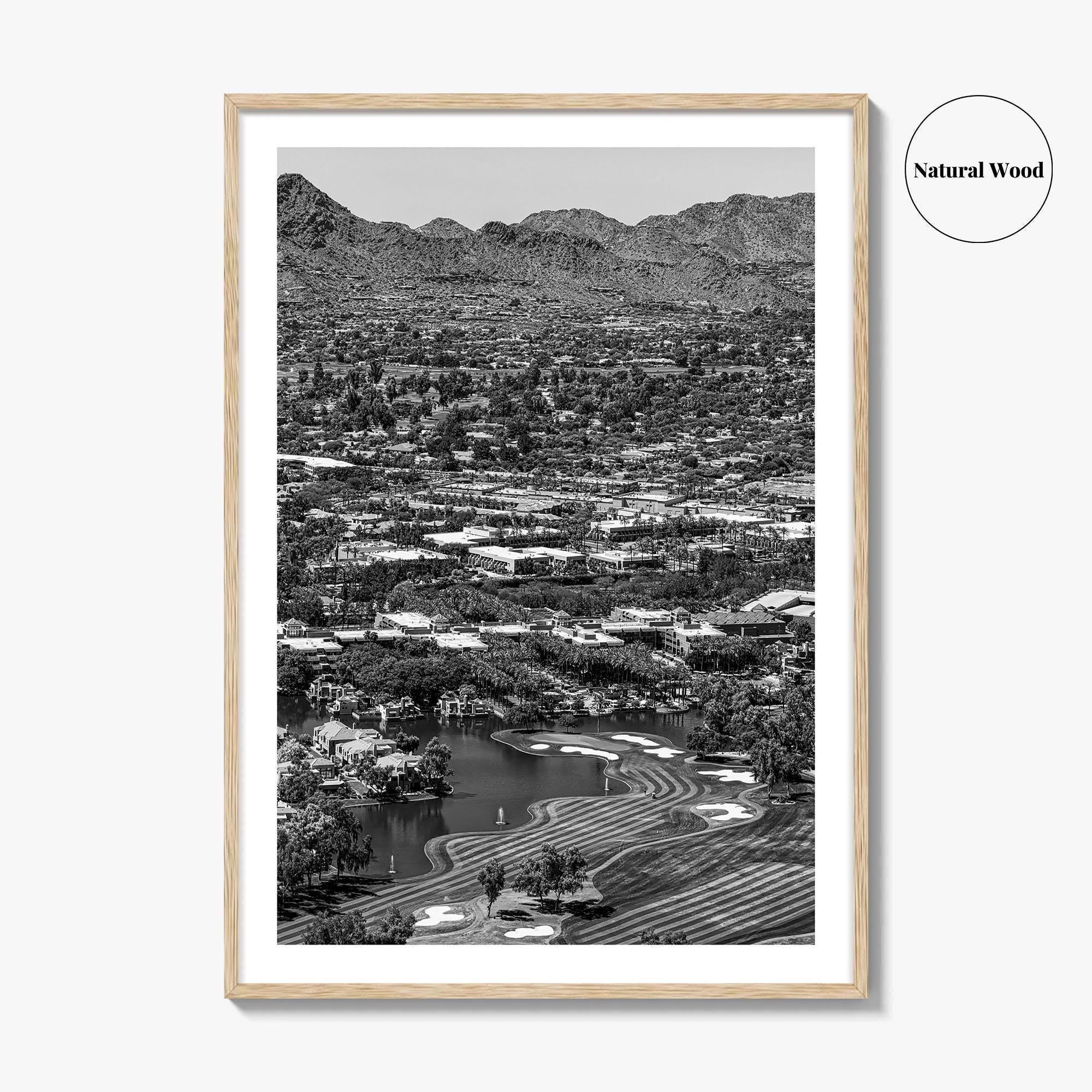 Scottsdale Black and White Fine Art Photo Print, Arizona Mummy Mountain Paradise Valley Poster
