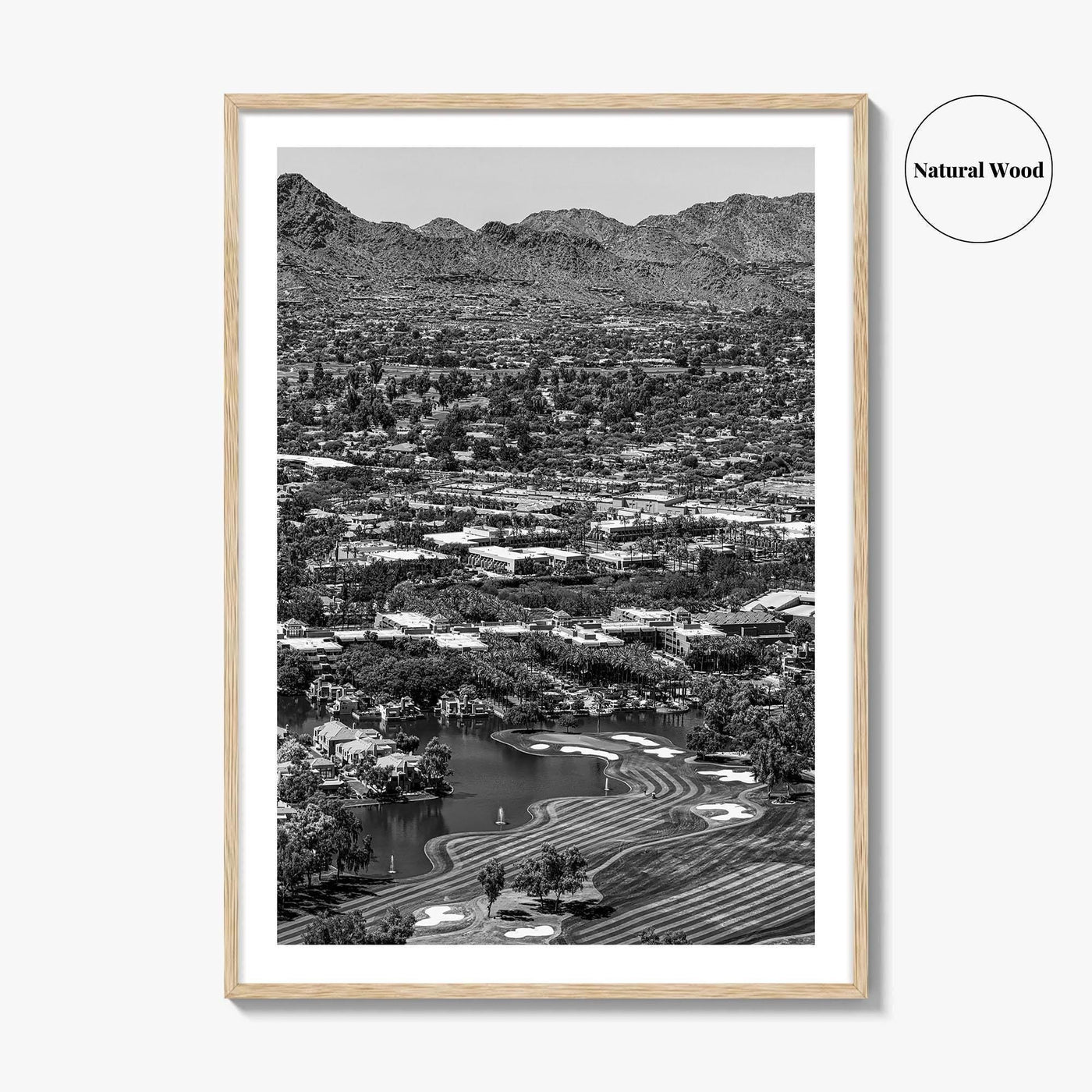 Scottsdale Black and White Fine Art Photo Print, Arizona Mummy Mountain Paradise Valley Poster