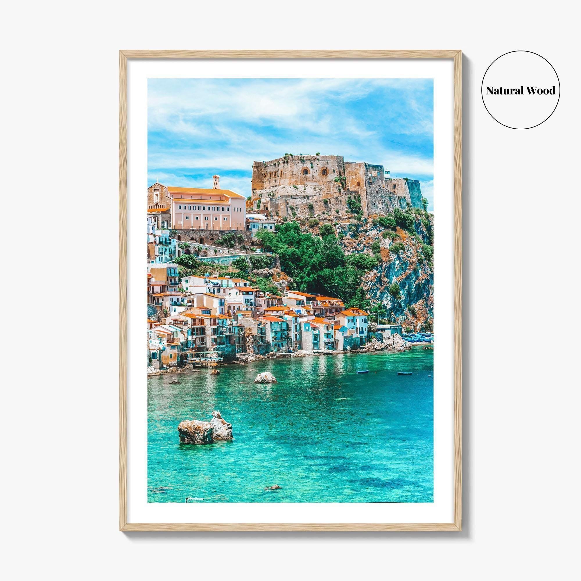 Calabria Fine Art Photo Print, Scilla Italy Wall Poster, Medieval Castle