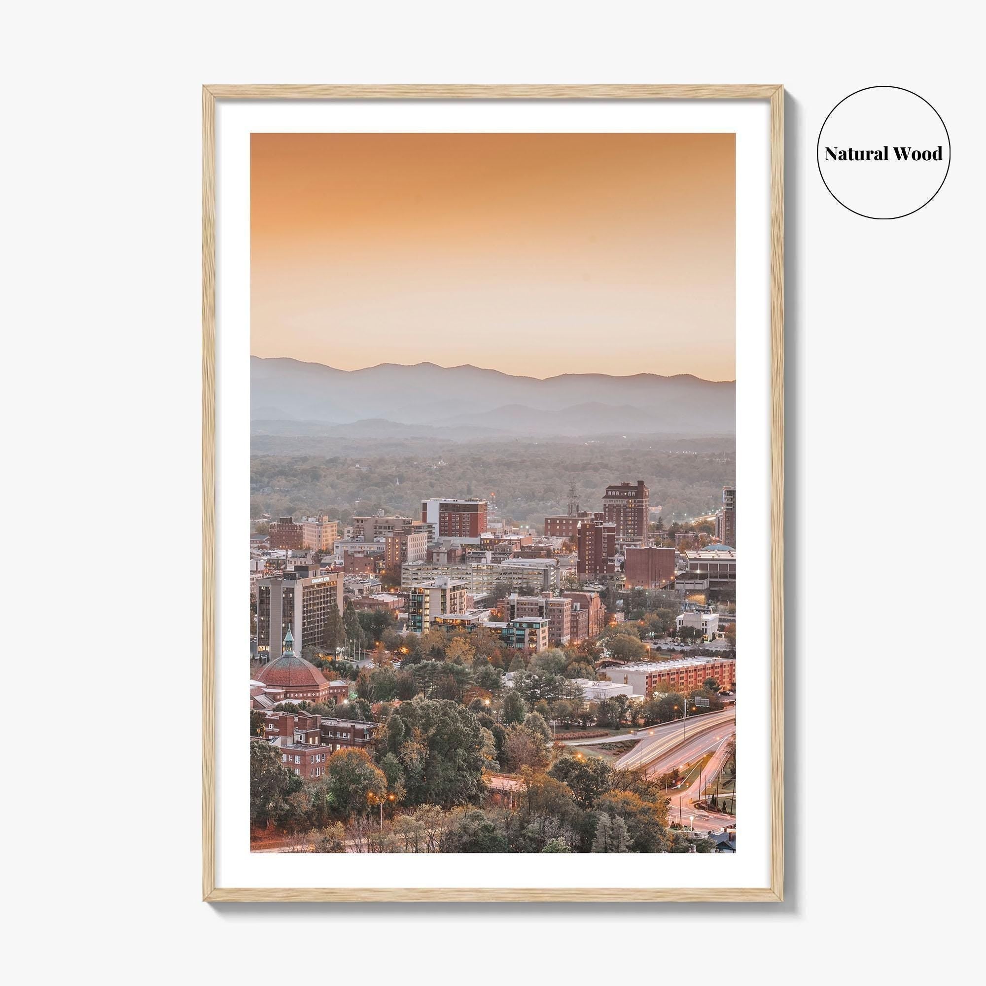 Asheville Skyline Fine Art Photo Print, Downtown, North Carolina USA Wall Decor Poster